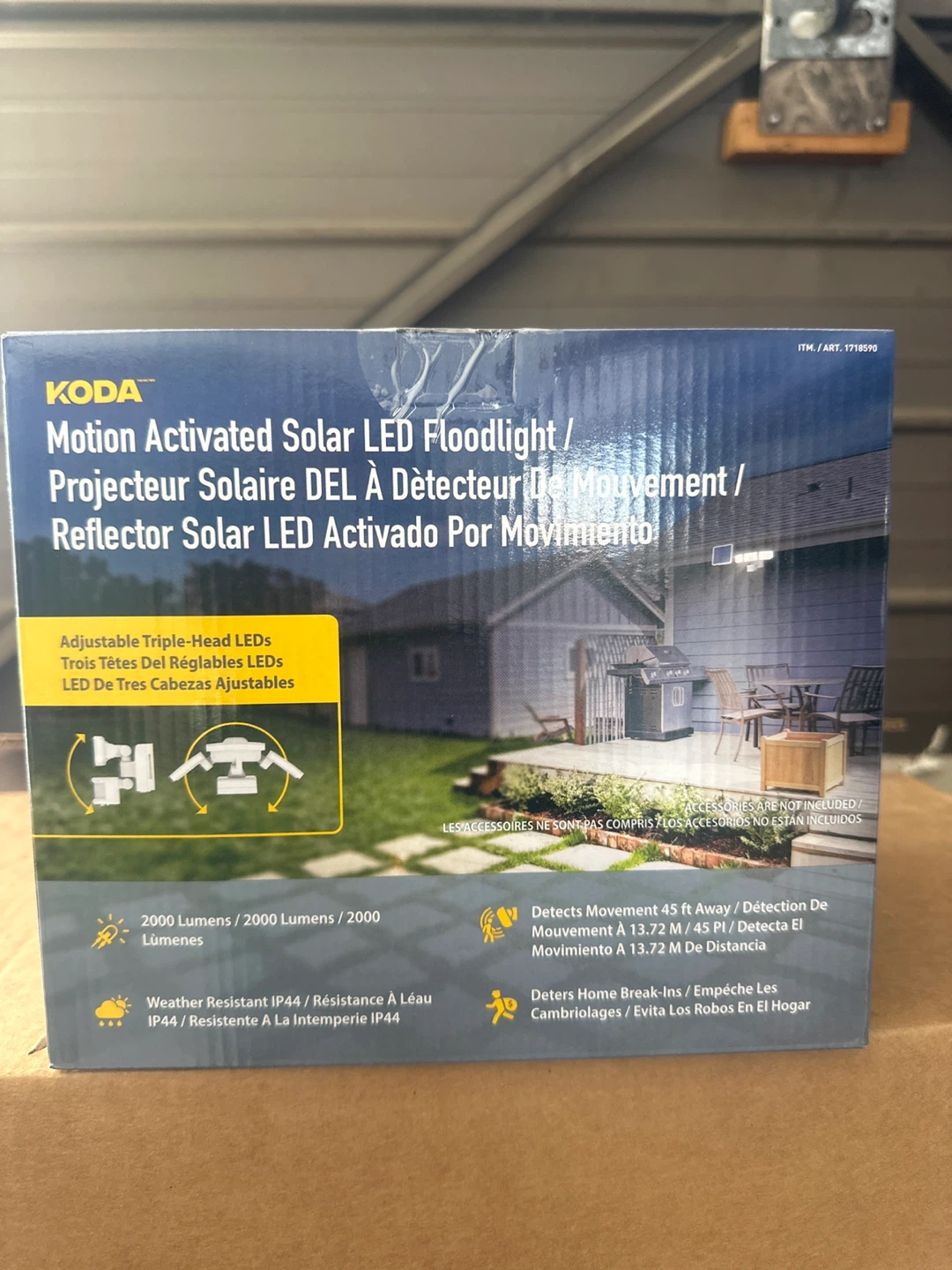 Koda Motion Activated Solar LED Floodlight - New in Box