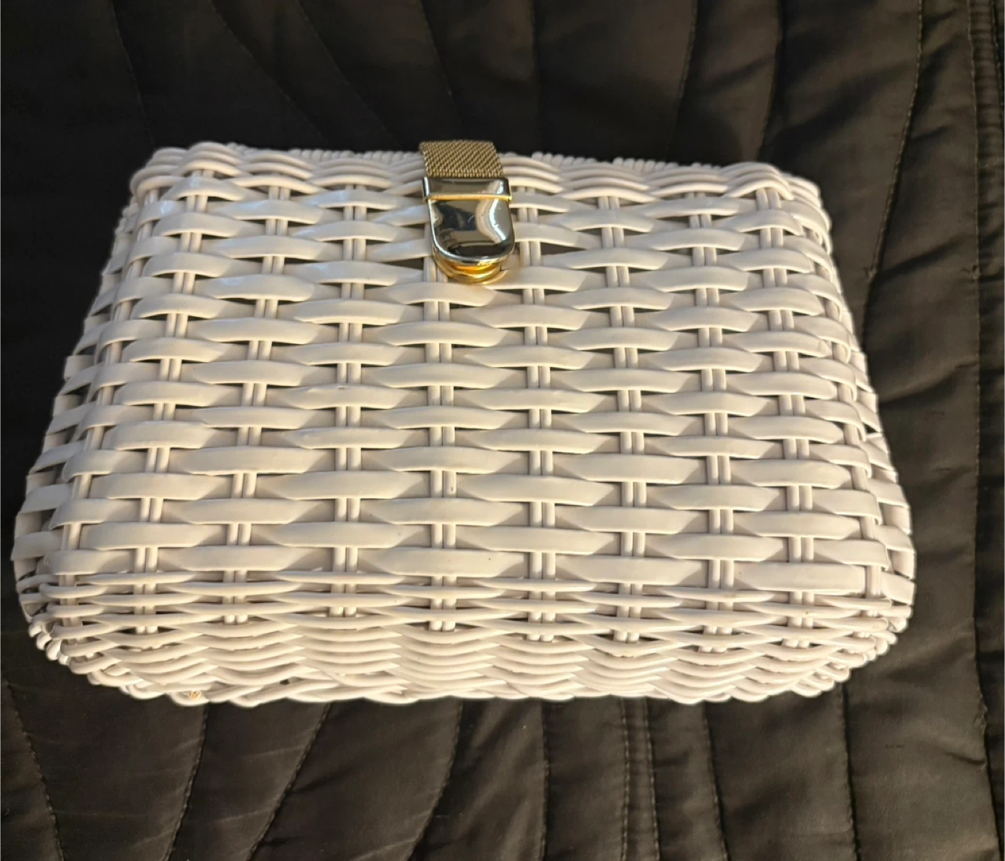 White Woven Clutch Purse
