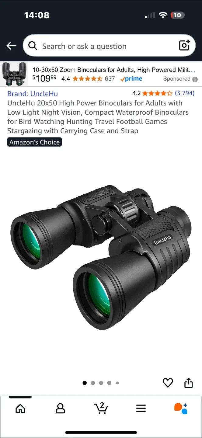 UncleHu 10-30x50 Zoom Binoculars thumbnail