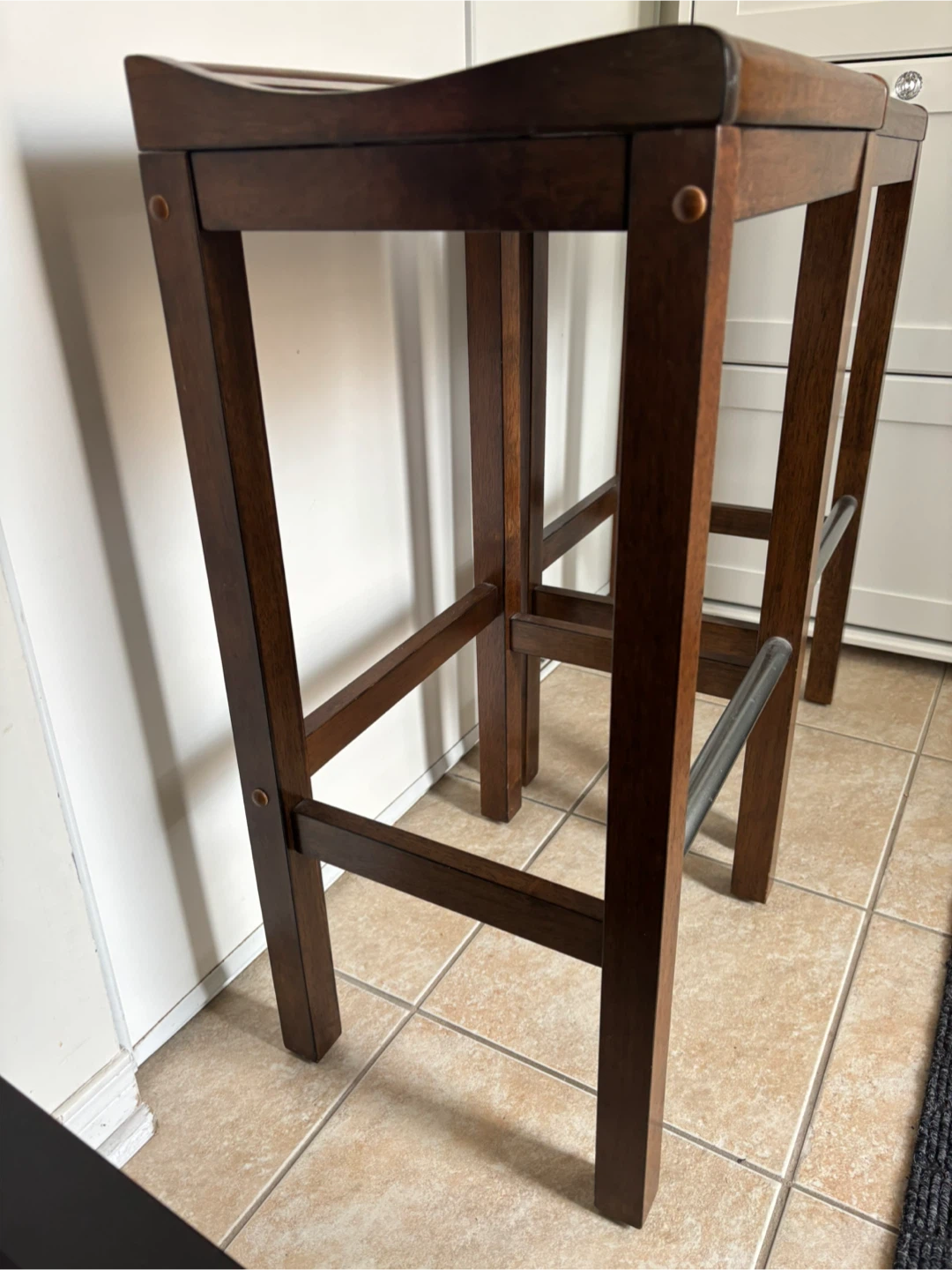 Set of Two Wooden Bar Stools - photo 4
