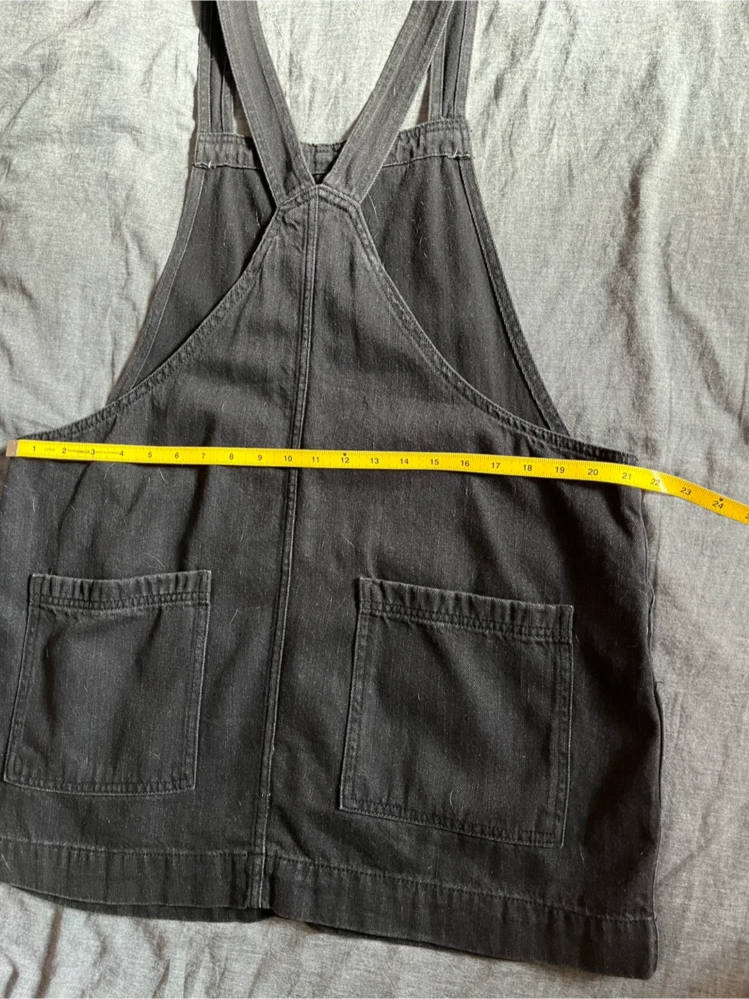 Universal Thread Black Denim Overall Dress - Size L image indicator(6)