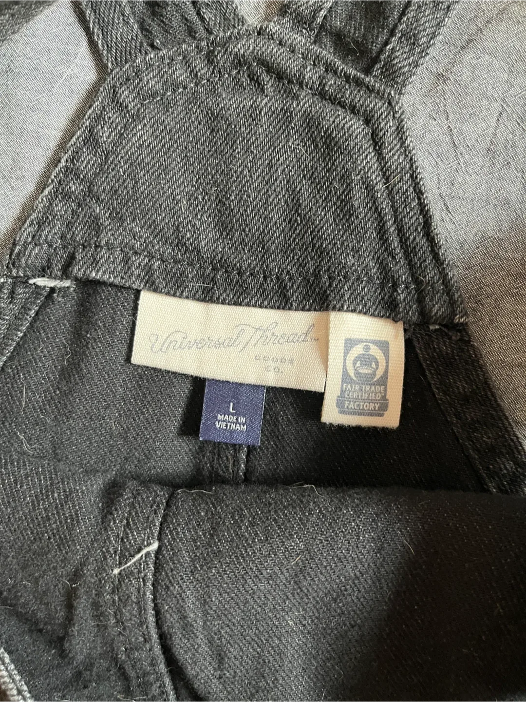 Universal Thread Black Denim Overall Dress - Size L image indicator(4)