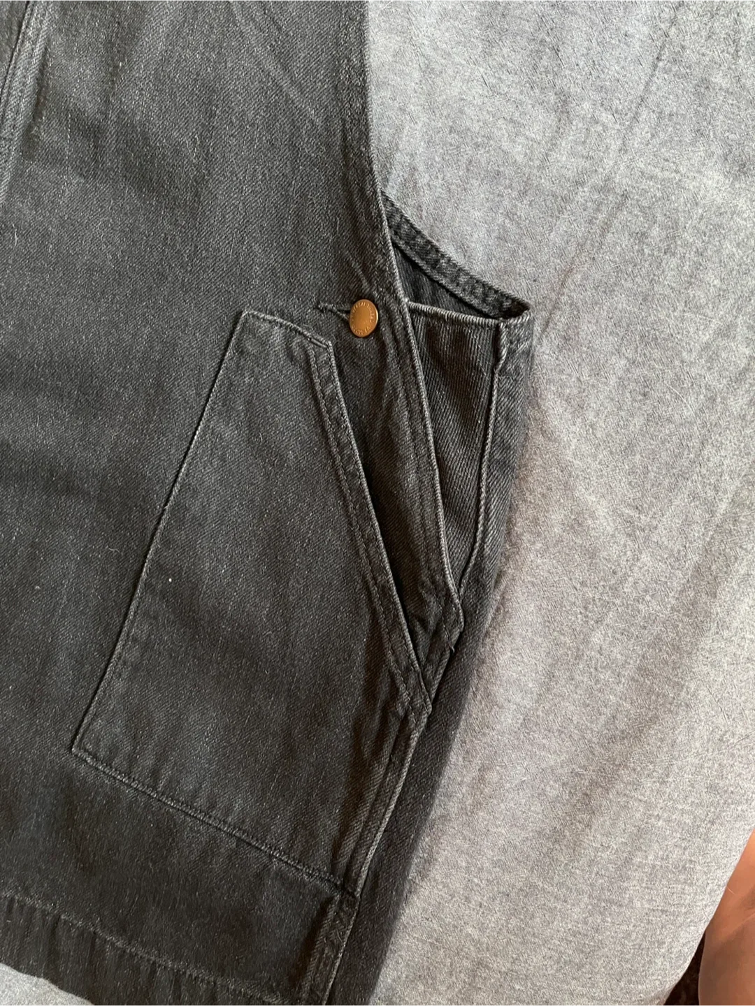 Universal Thread Black Denim Overall Dress - Size L image indicator(3)