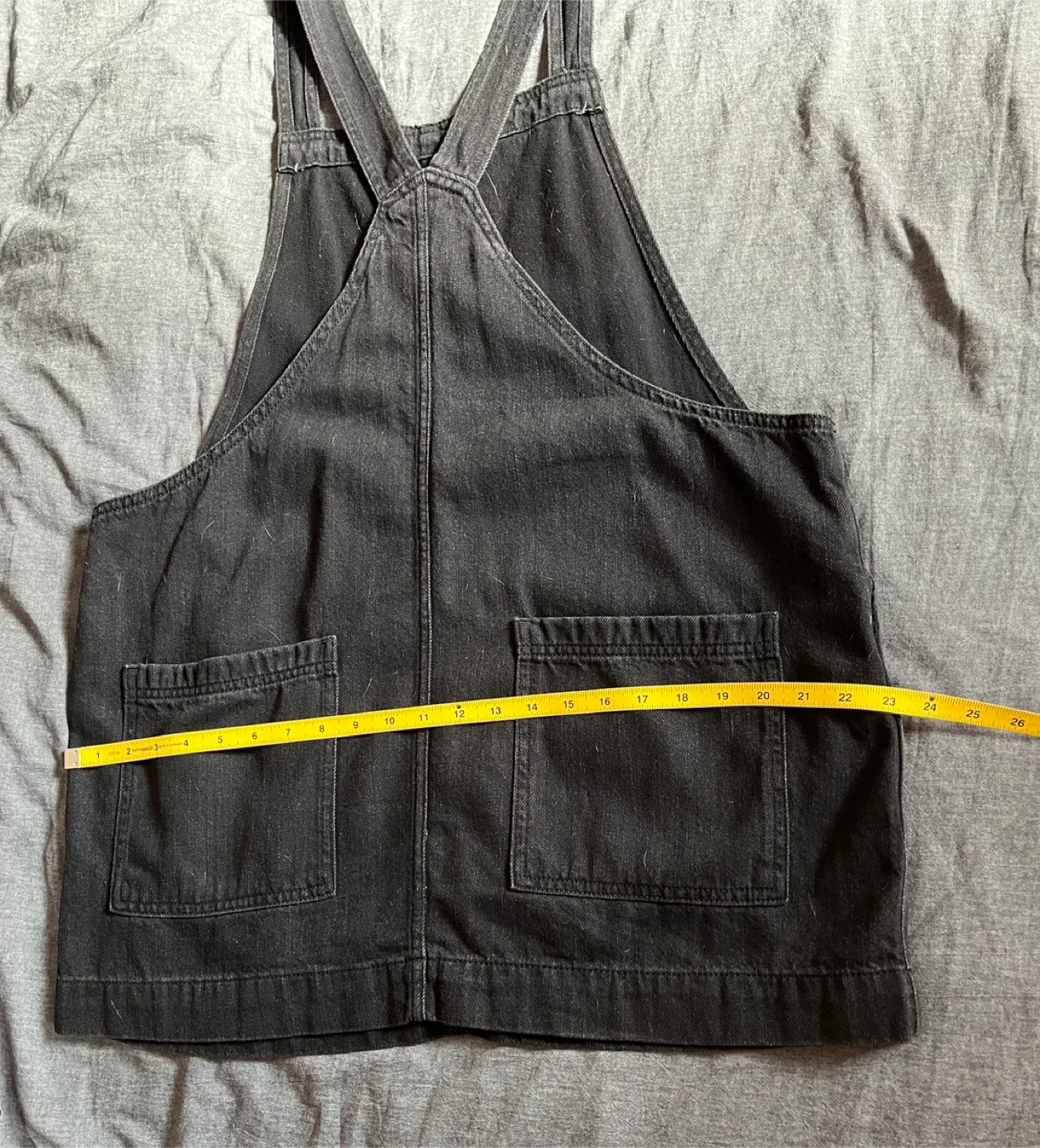 Universal Thread Black Denim Overall Dress - Size L image indicator(7)