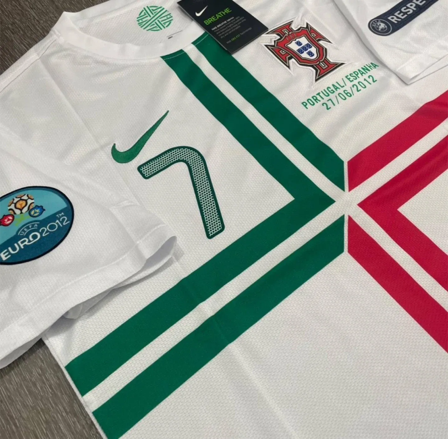 Portugal Ronaldo #7 Euro 2012 White Nike Away Jersey image indicator(2)