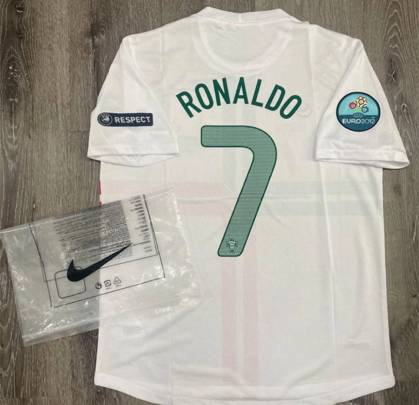 Portugal Ronaldo #7 Euro 2012 White Nike Away Jersey image indicator(3)