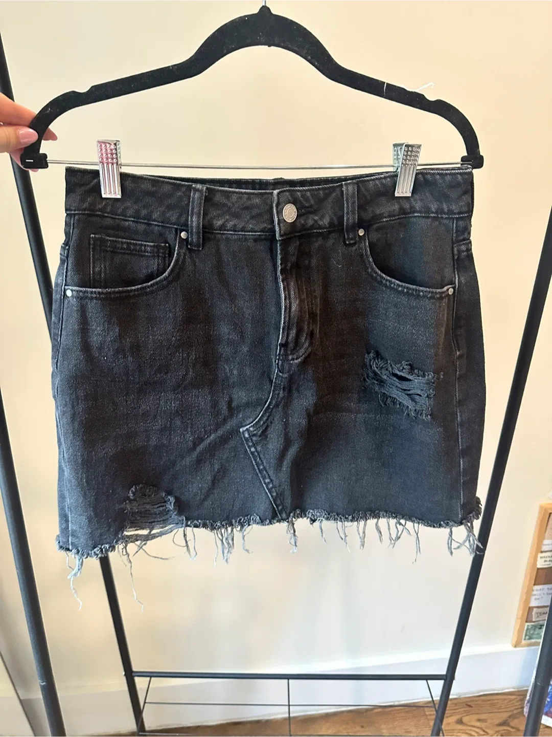 Pacsun Black Demin Skirt thumbnail