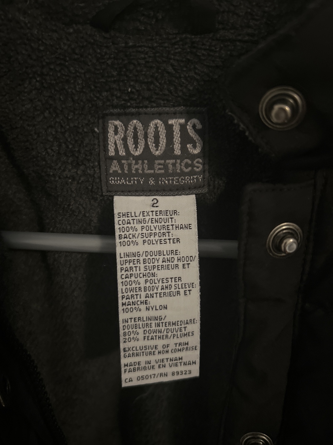 Roots Athletics Black Puffer Jacket - Size 2 - photo 2