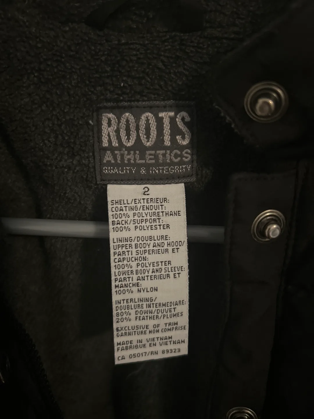 Roots Athletics Black Puffer Jacket - Size 2 image indicator(2)