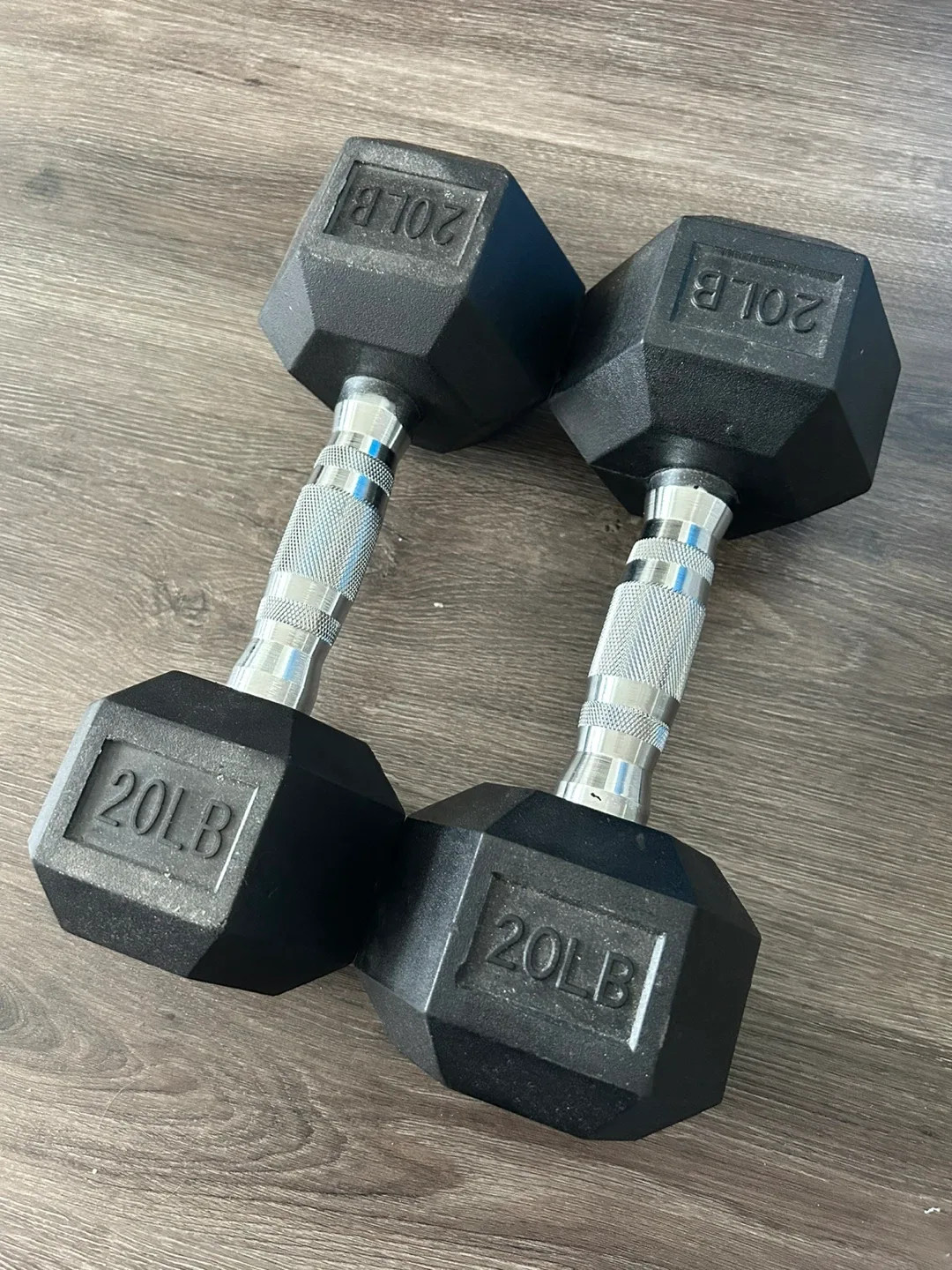 Pair of 20LB Hex Dumbbells