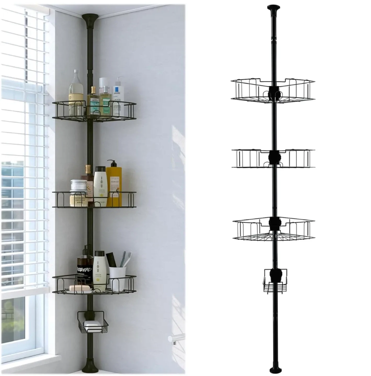 Tension Pole Shower Shelf - Black image indicator(2)