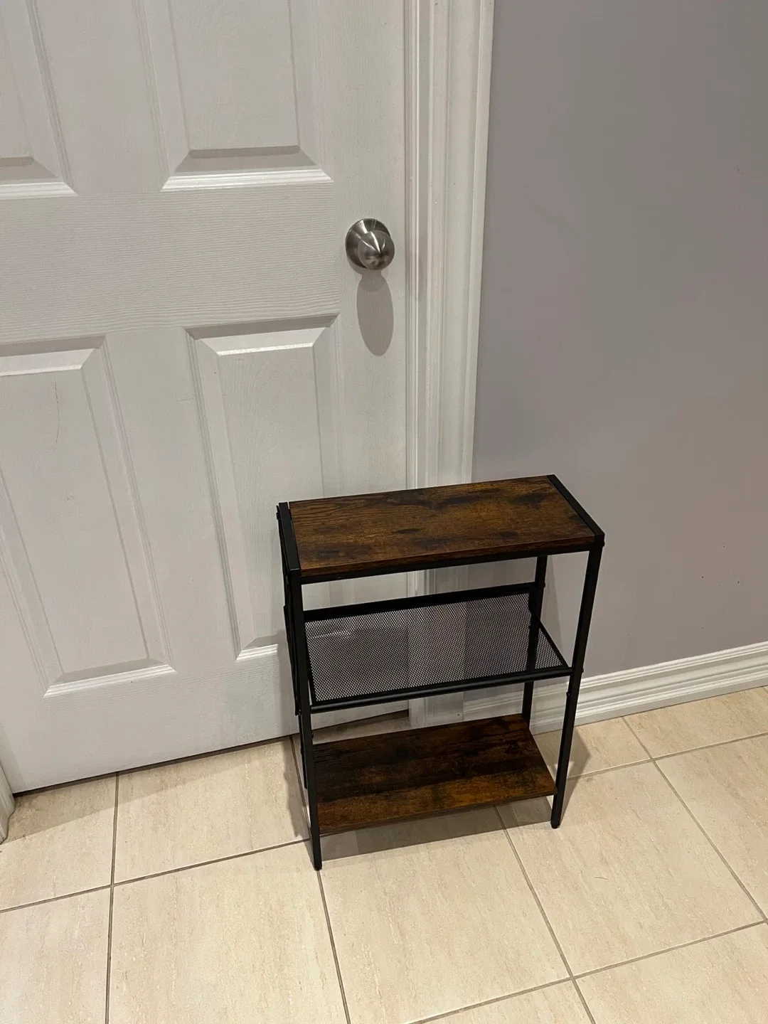 Brown Wood Grain Narrow End Table thumbnail