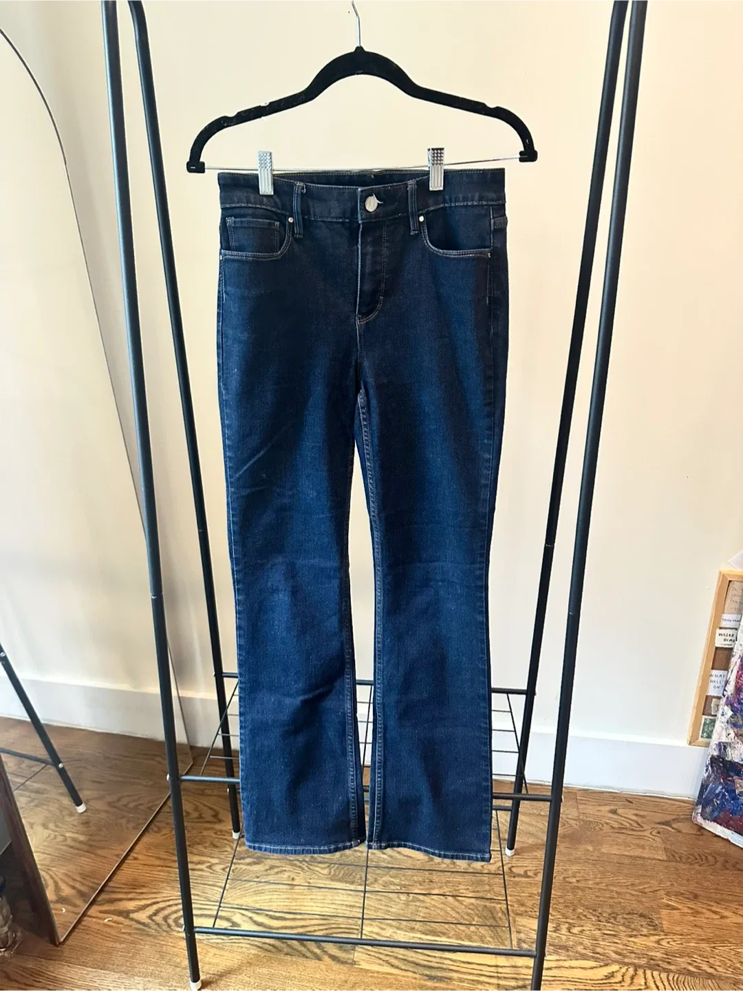 White House Black Market Dark Wash Boot Cut Jeans thumbnail