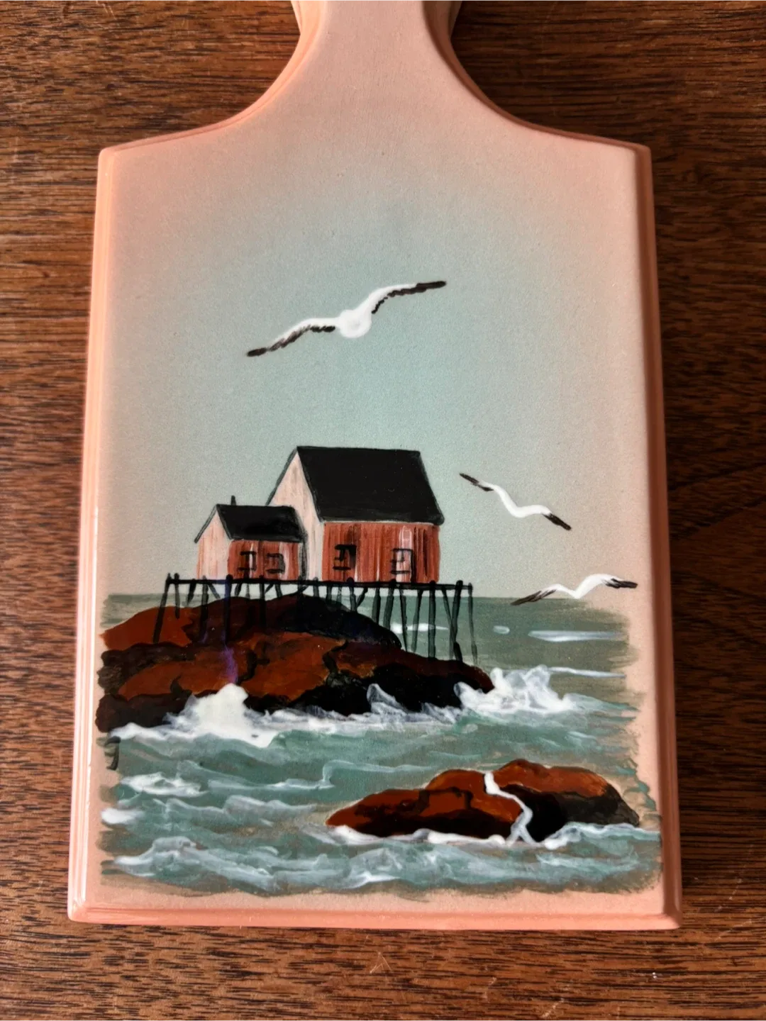 Decorative Hand Crafted Mini Cutting Board with Coastal Scene image indicator(2)
