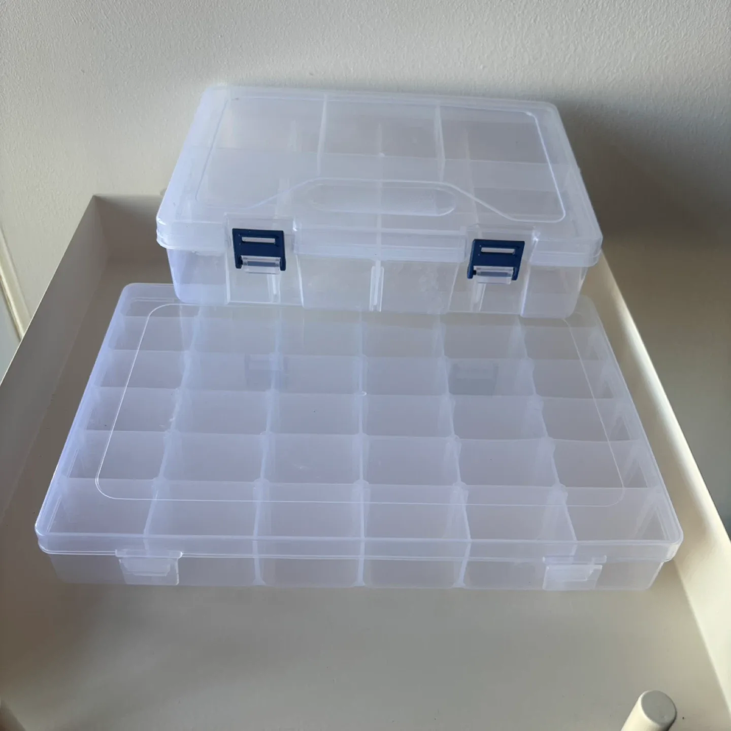 2 Organizer Boxes with Adjustable Dividers for Crafts Supplies thumbnail
