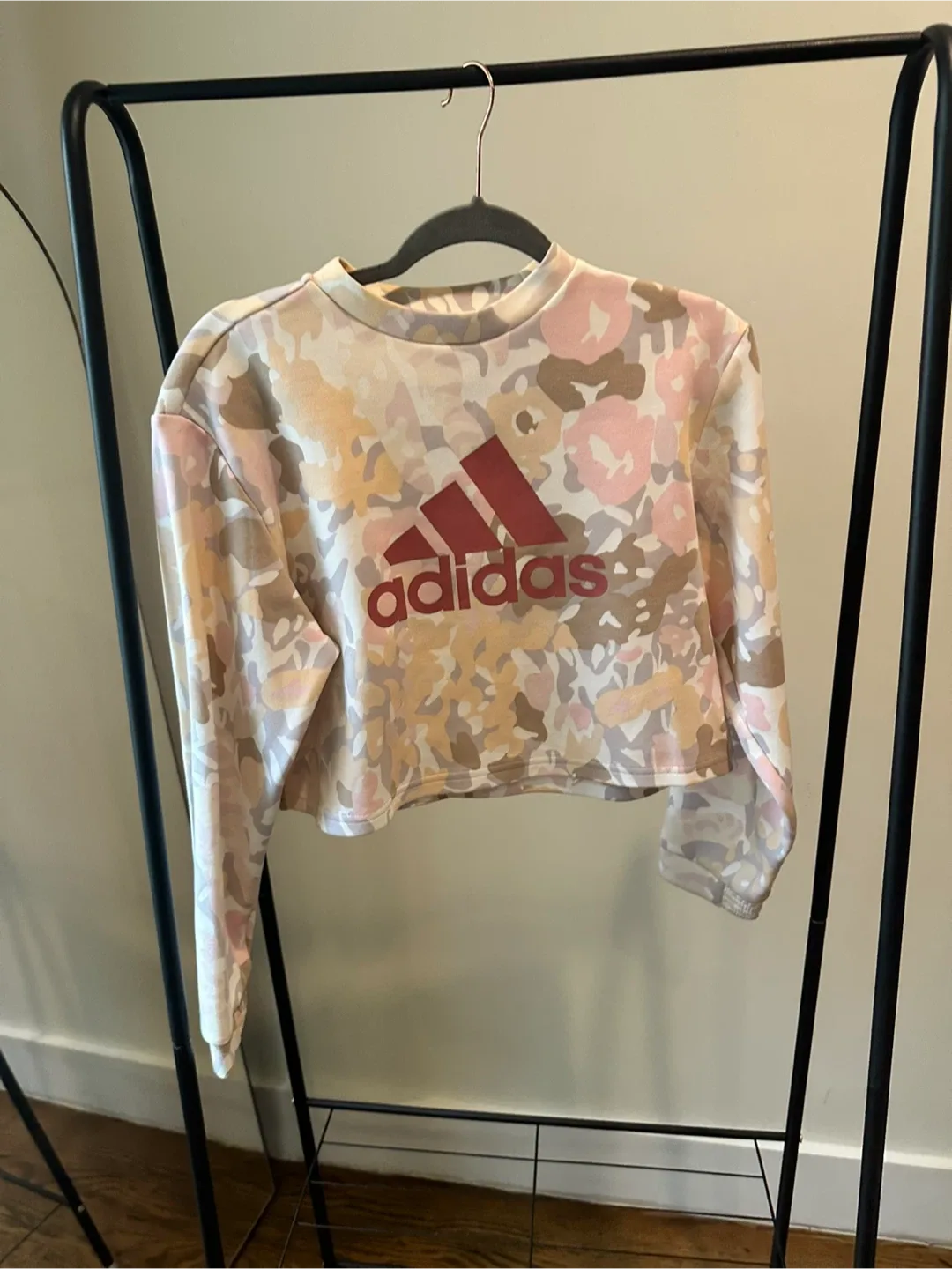 Adidas Camo Print Cropped Sweatshirt - Size S thumbnail