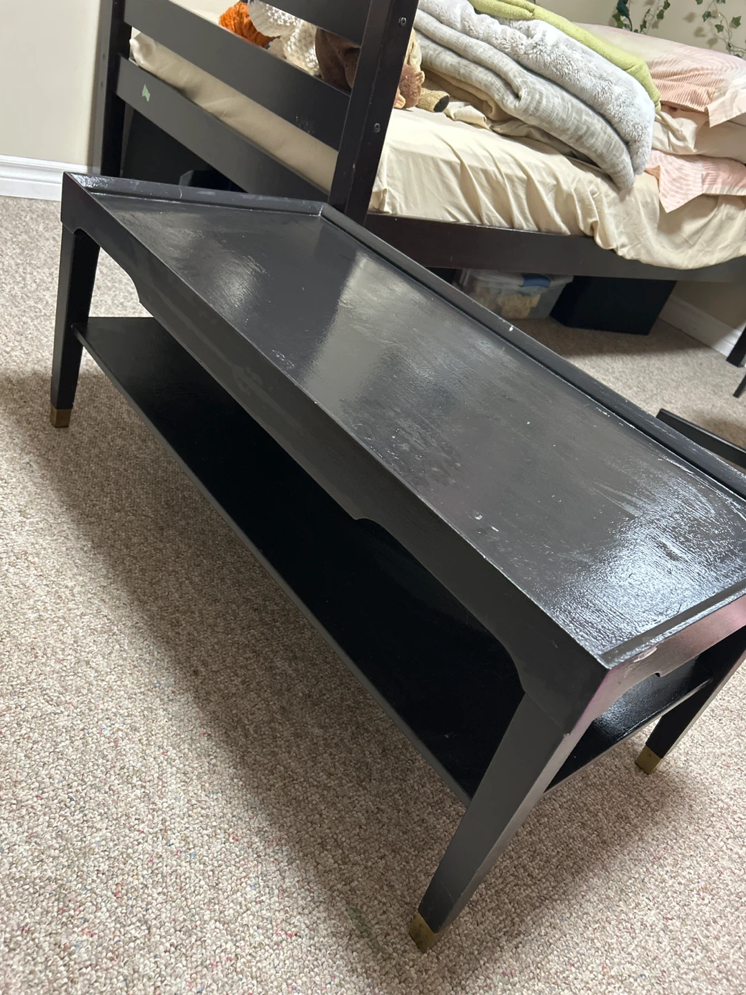 Black Coffee Table with Shelf