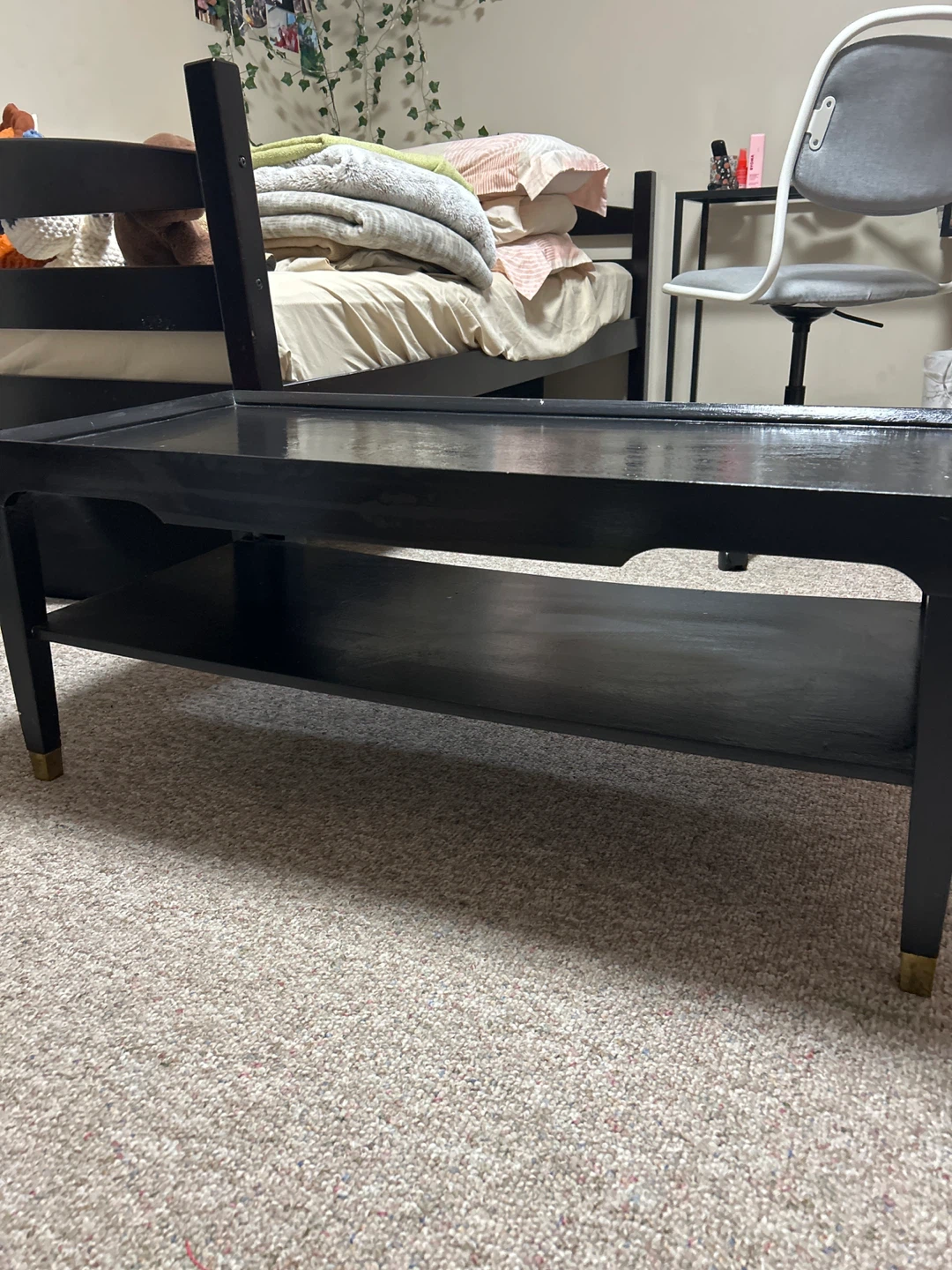 Black Coffee Table with Shelf - photo 2