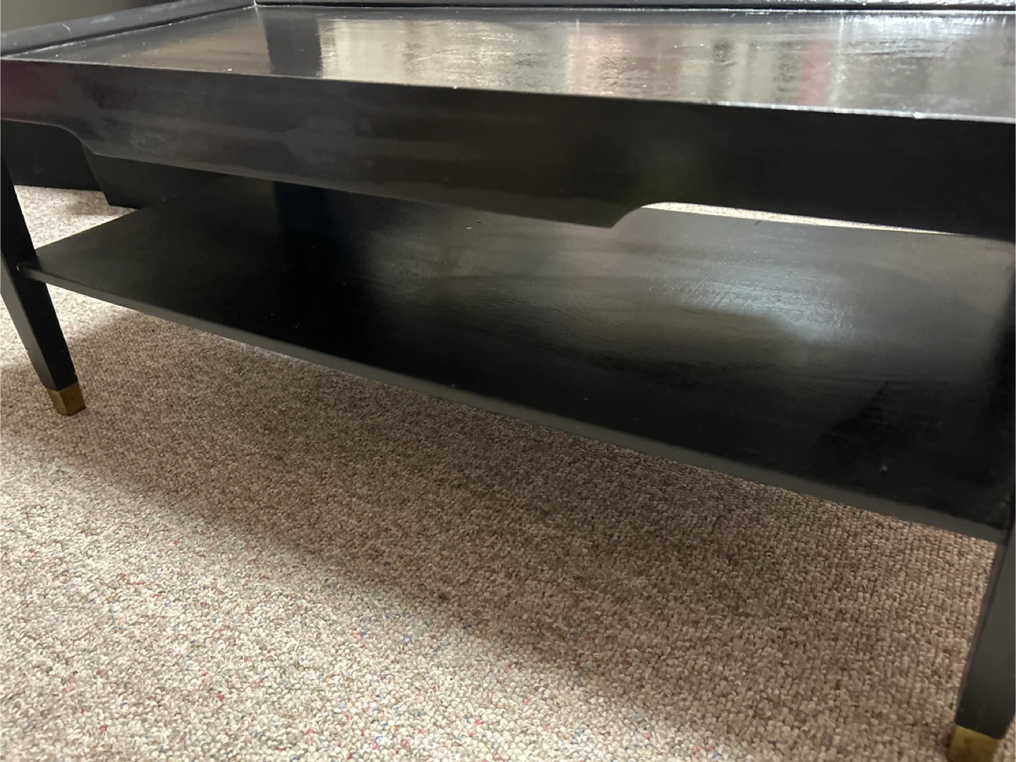 Black Coffee Table with Shelf - photo 4