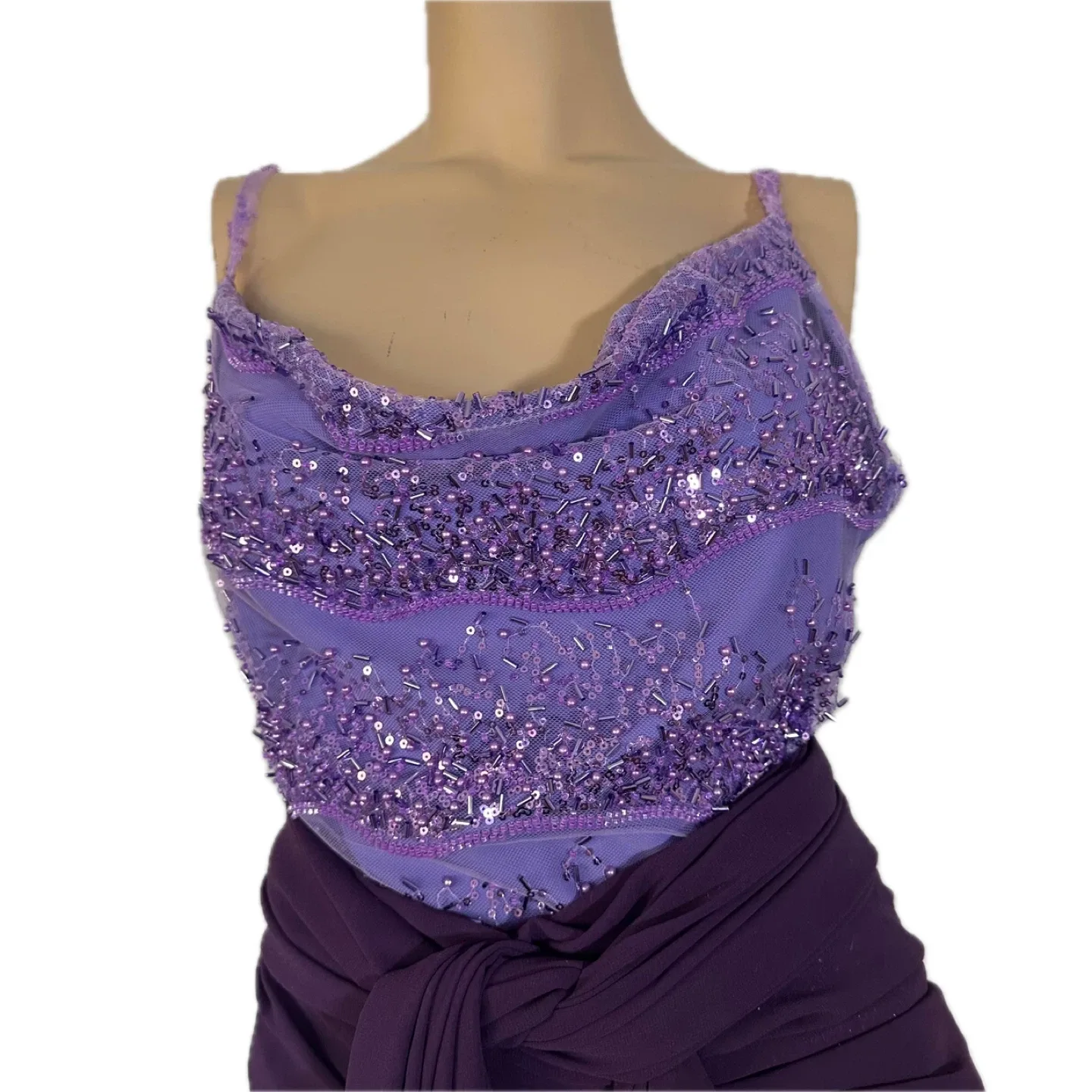 Purple Sequin Lace Formal Dress image indicator(2)
