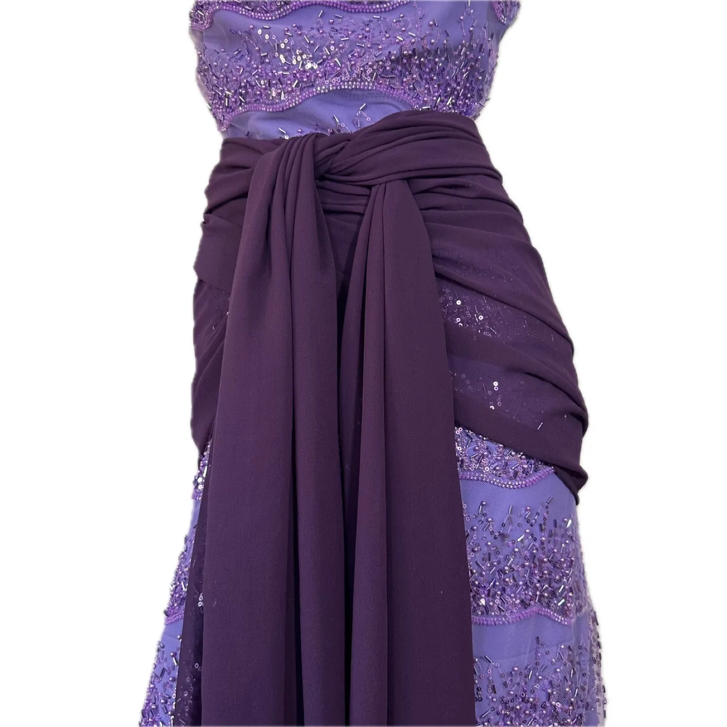 Purple Sequin Lace Formal Dress image indicator(3)