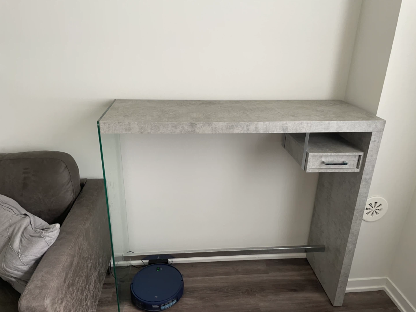 Modern Grey& Glass Console Table