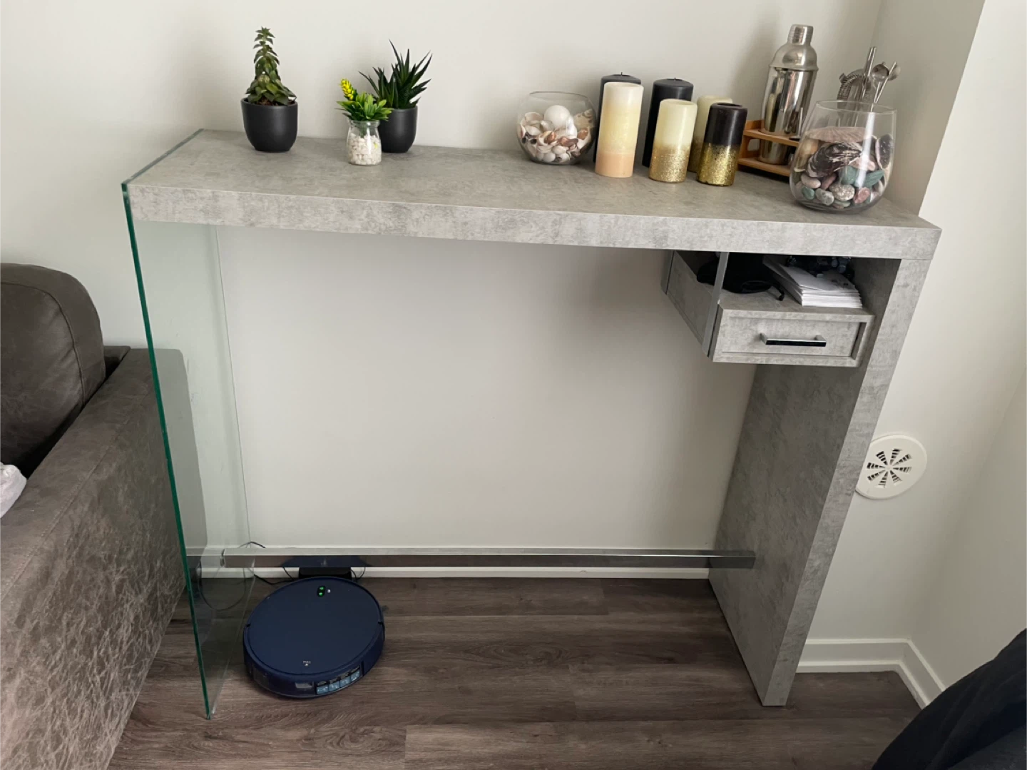 Modern Grey& Glass Console Table - photo 5