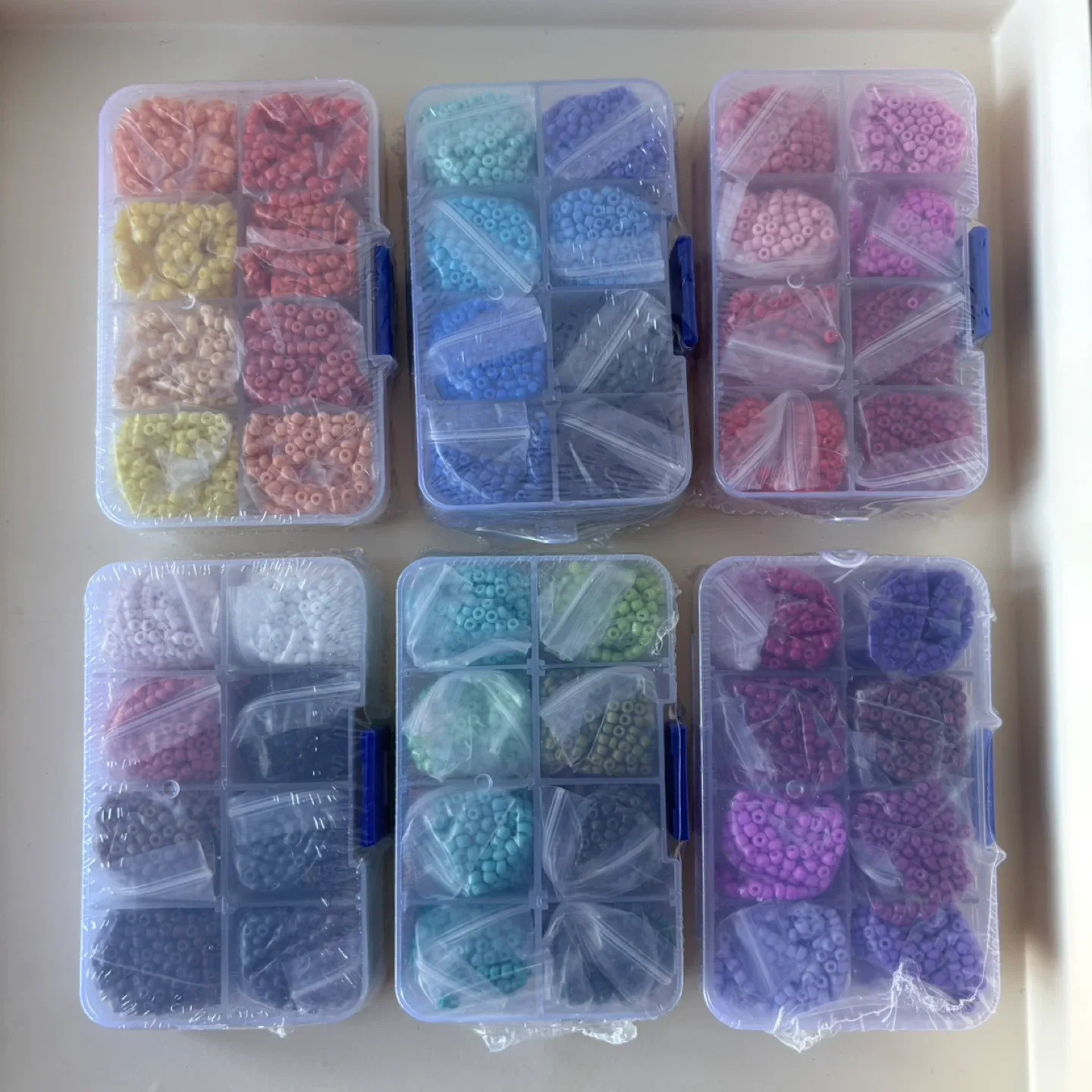 20400pcs 3mm Glass Rice Beads | 8 Grid Box Set for DIY Jewelry thumbnail