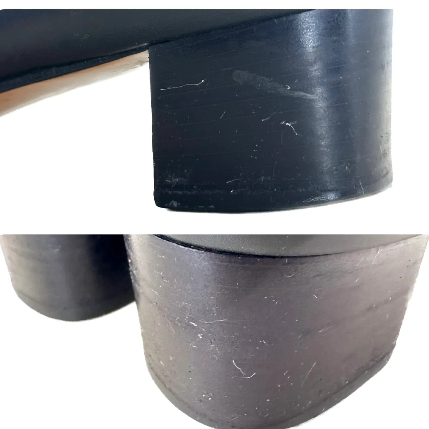 Salvatore Ferragamo Black Leather Block Heel Pumps Size 9AA image indicator(7)