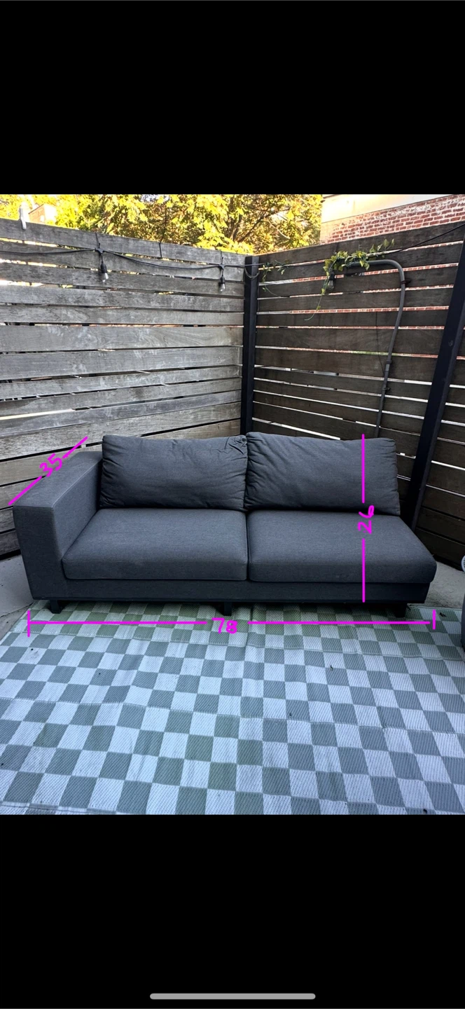 Gray Outdoor Couch with Performance Fabric & Cover - photo 4