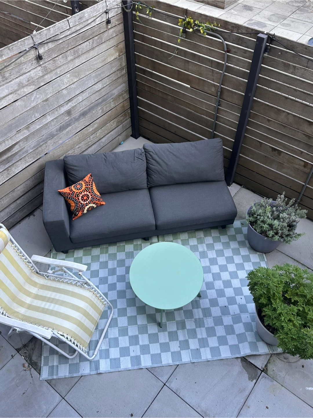 Gray Outdoor Couch with Performance Fabric & Cover - photo 2