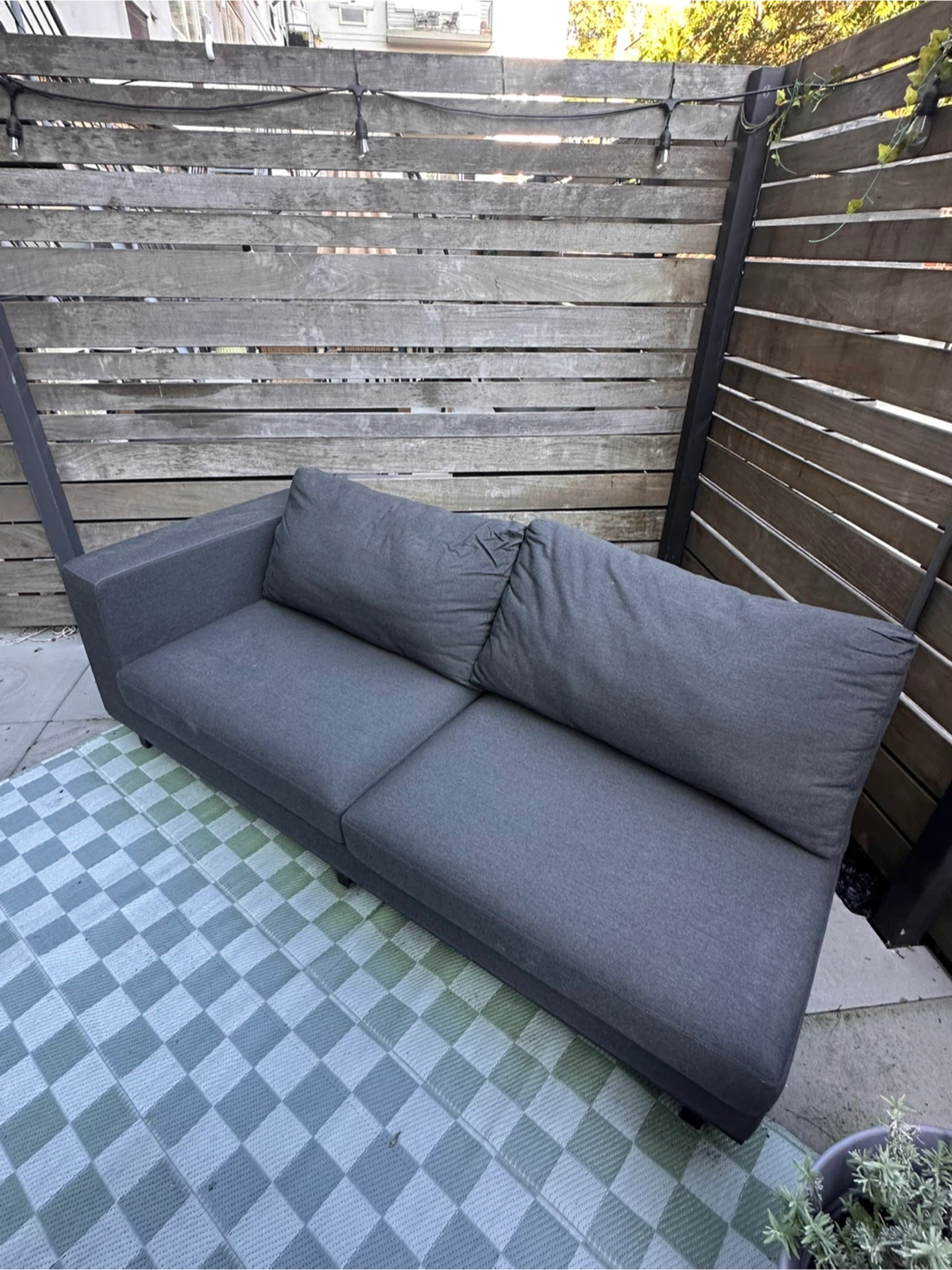 Gray Outdoor Couch with Performance Fabric & Cover - photo 3