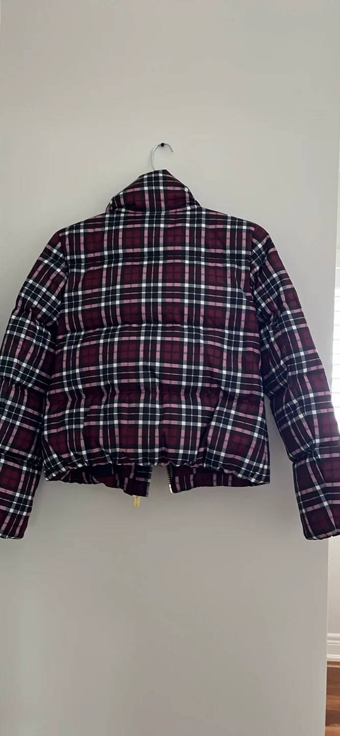 New Michael Kors Plaid Puffer Jacket - Size XS image indicator(4)