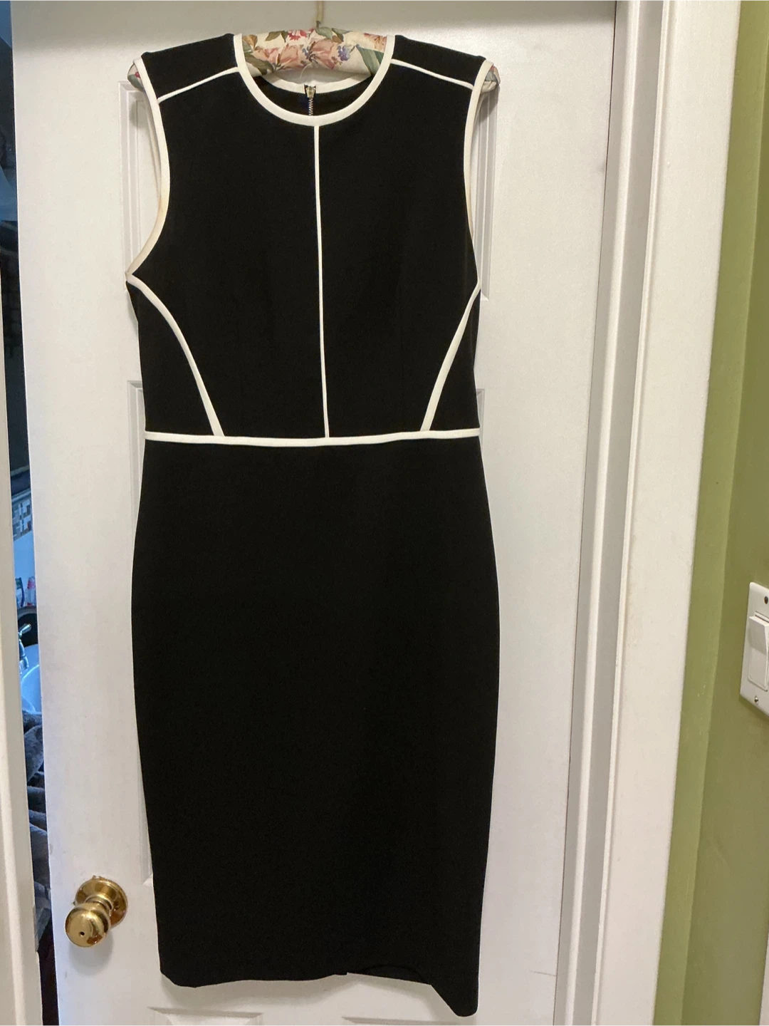 Calvin Klein Black Dress with White Trim