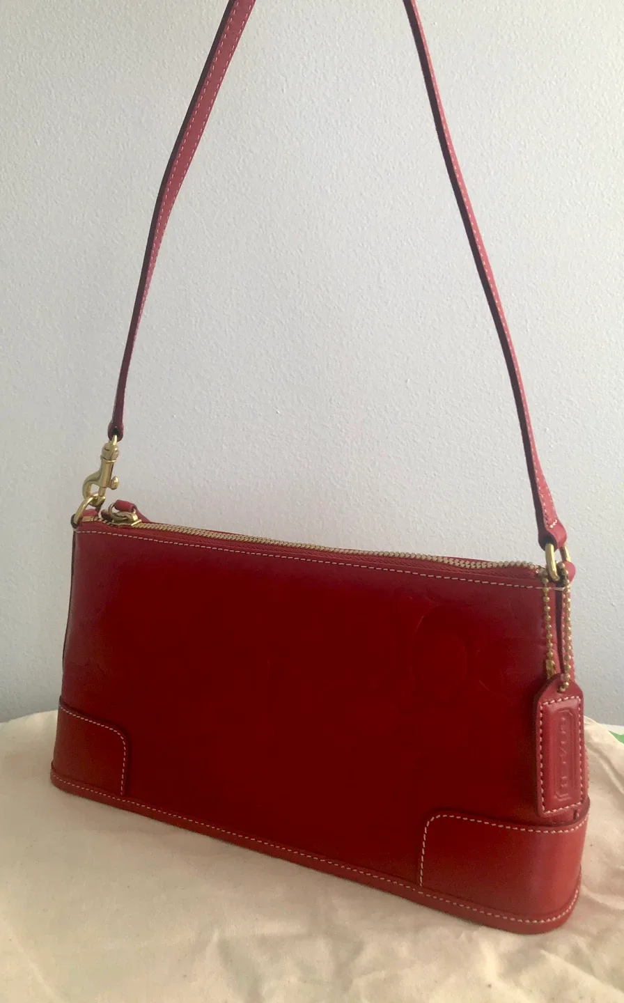 Coach Red Leather Shoulder Bag