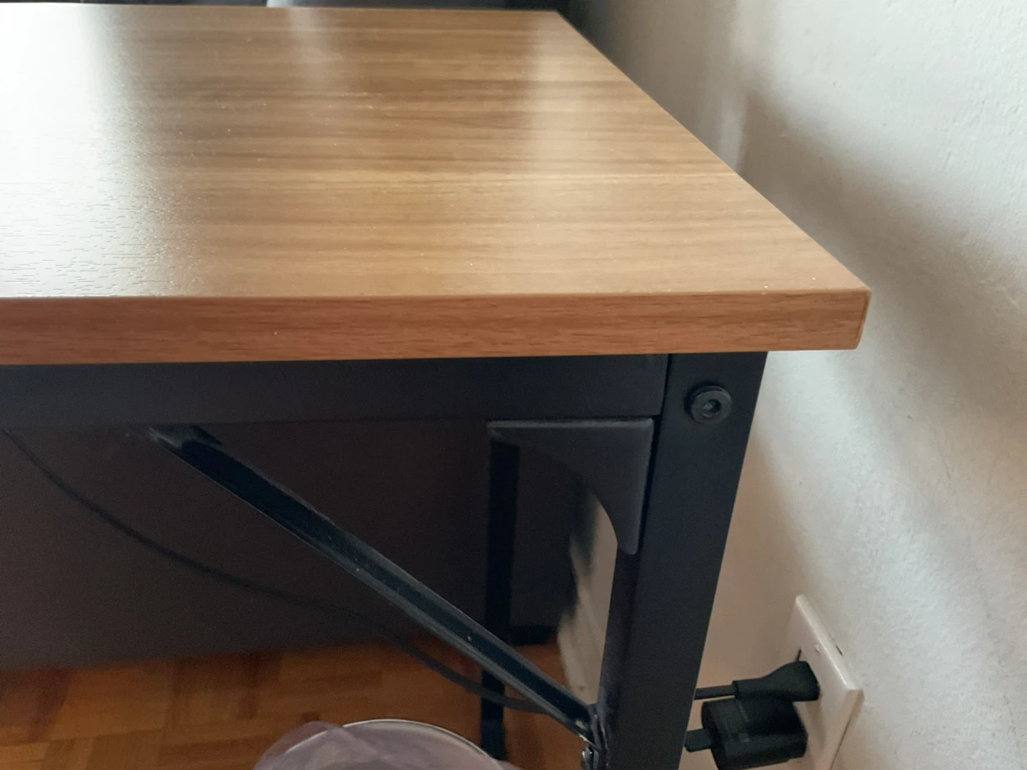 Wood and Black Metal Desk - photo 4
