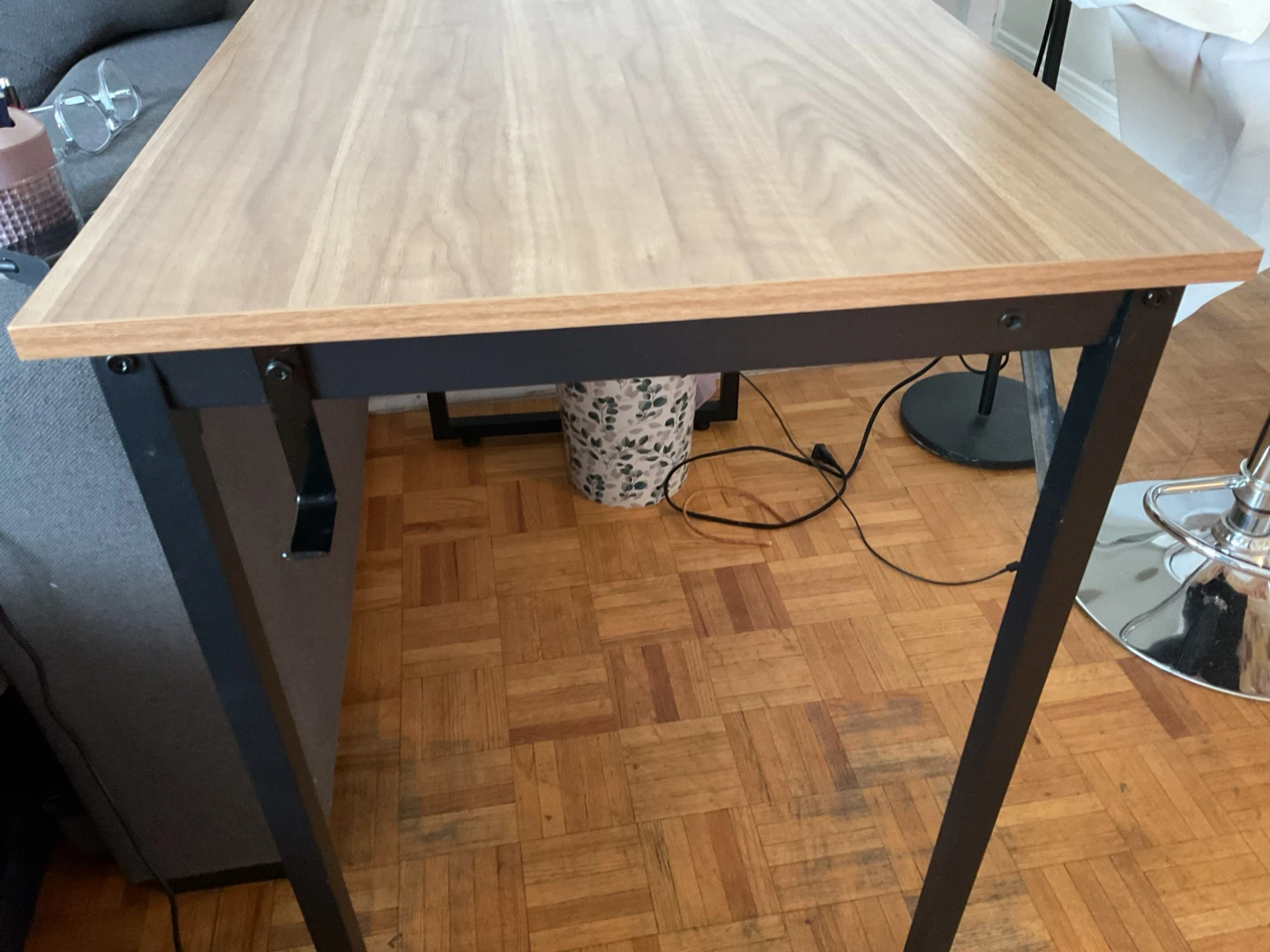 Wood and Black Metal Desk - photo 3