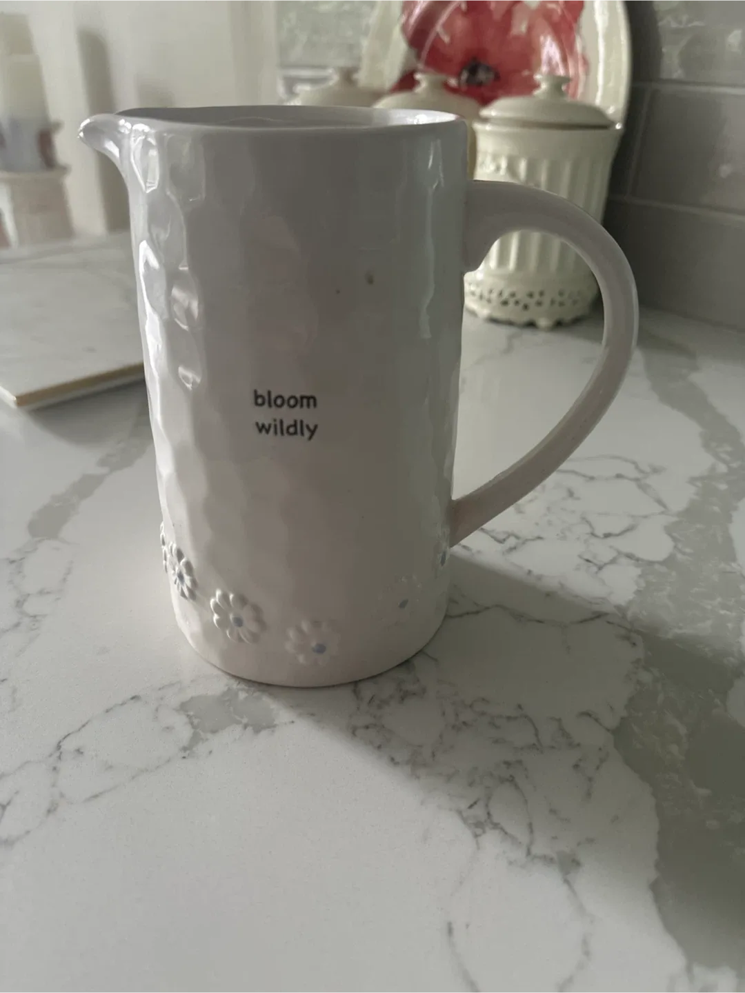 White Ceramic Pitcher - Bloom Wildly thumbnail