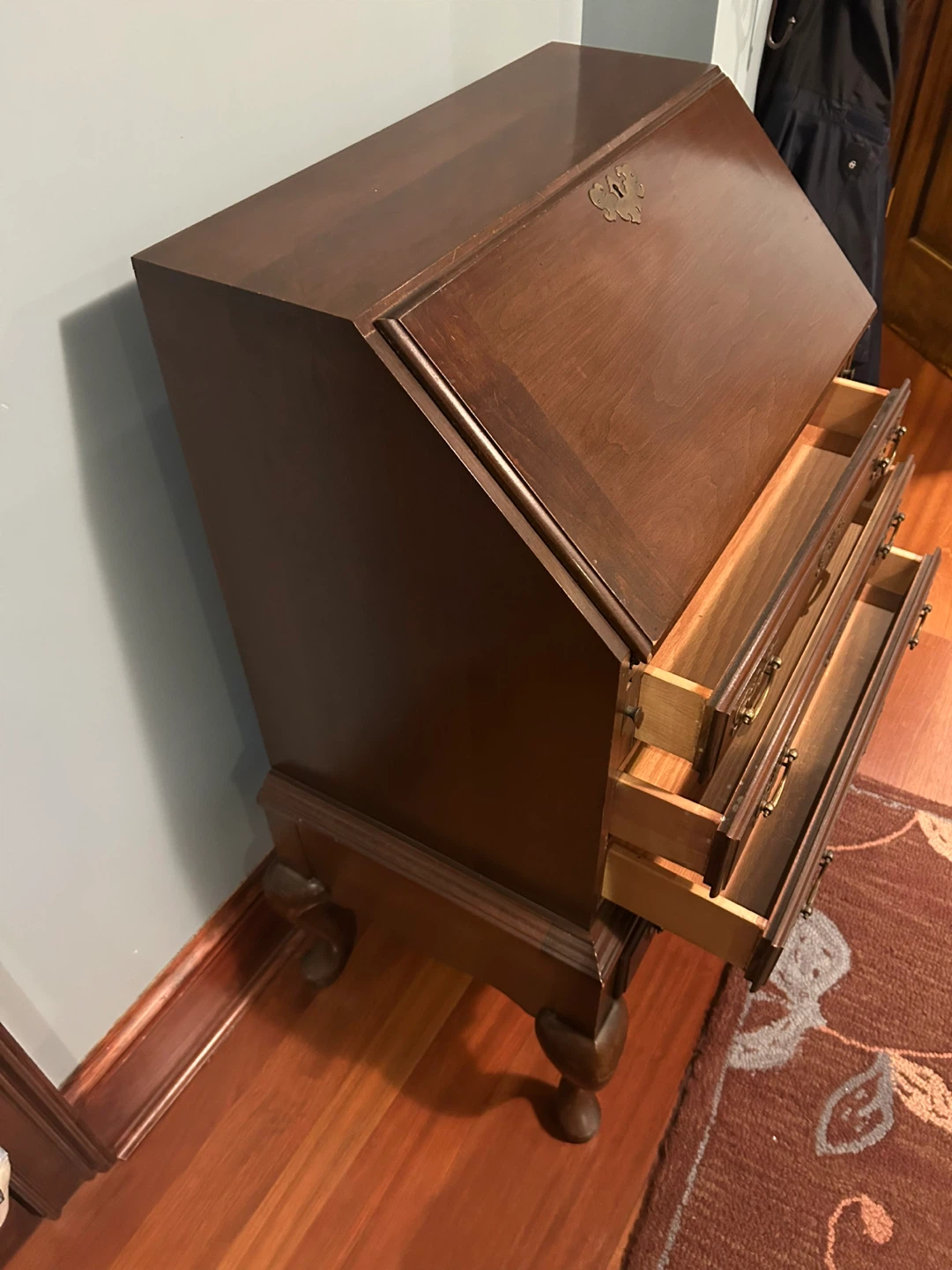 Antique Secretary Desk - Brown Wood - photo 4