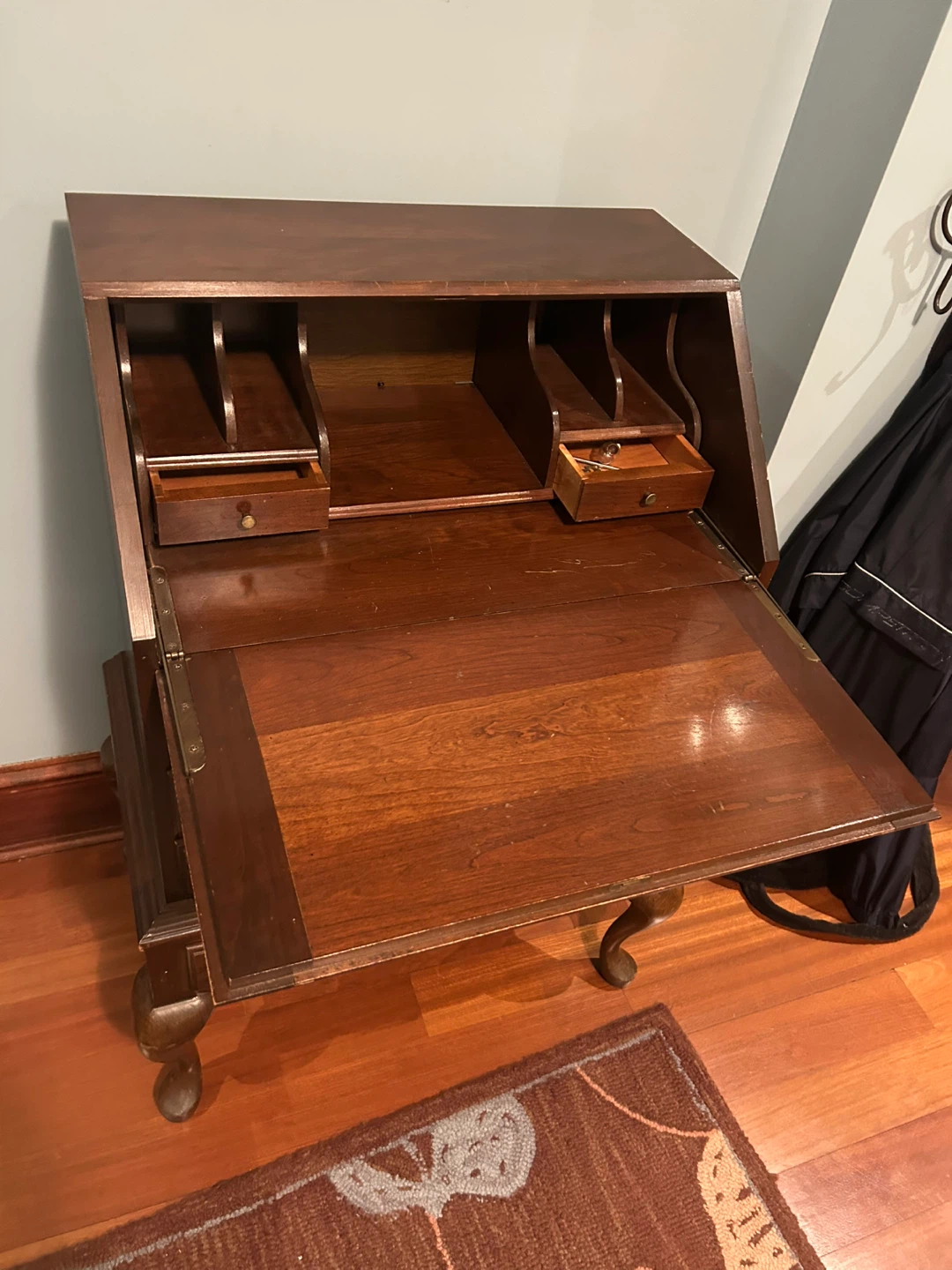 Antique Secretary Desk - Brown Wood - photo 3