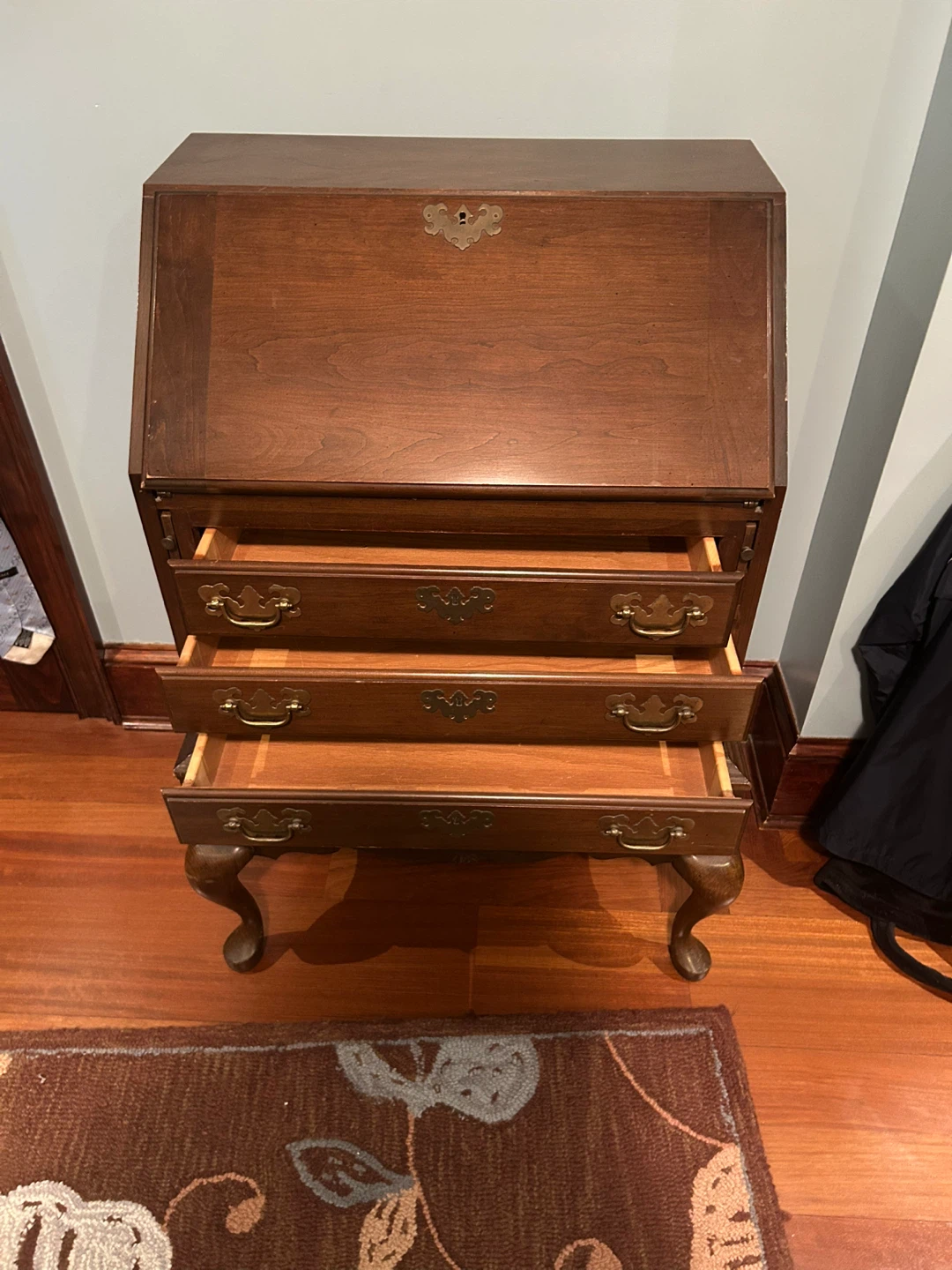 Antique Secretary Desk - Brown Wood - photo 2
