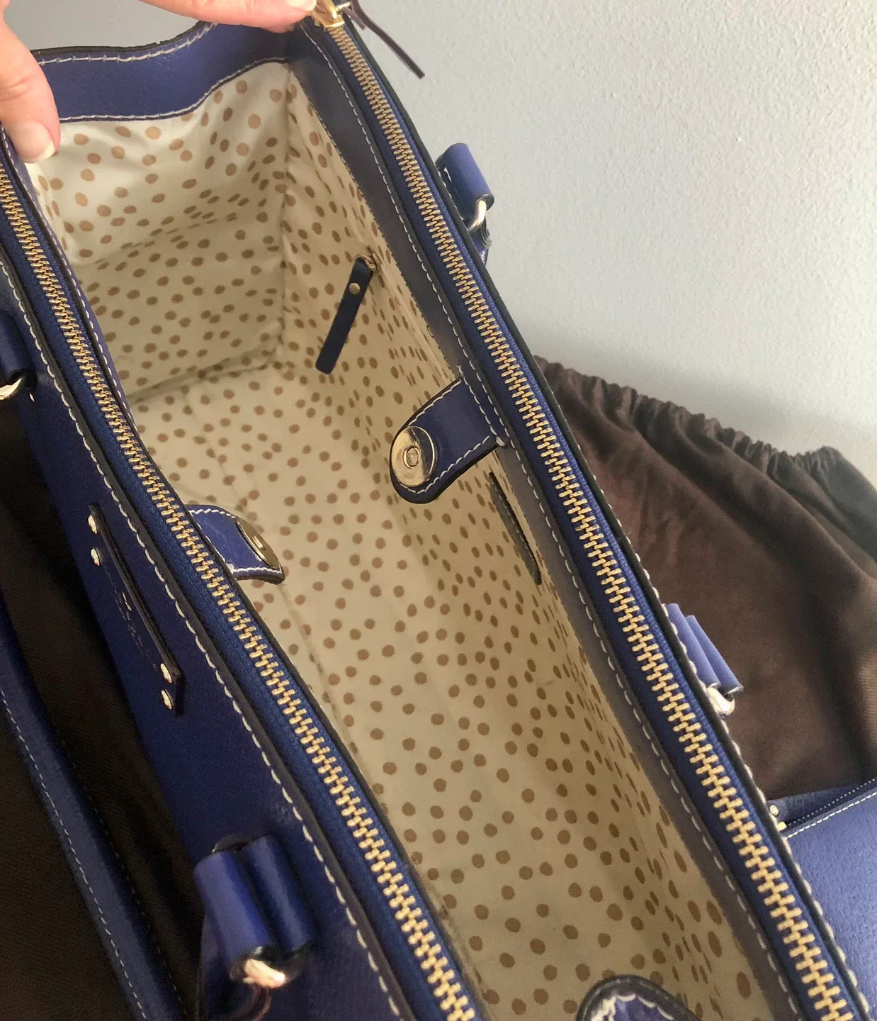 Kate Spade Blue Leather Tote Bag & Wallet image indicator(3)