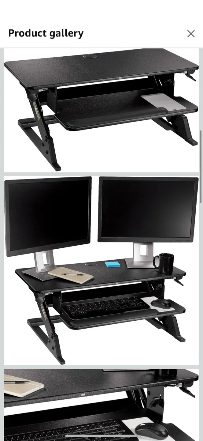 3M SD60B Adjustable Standing Desk - Black, 35 inch image indicator(9)