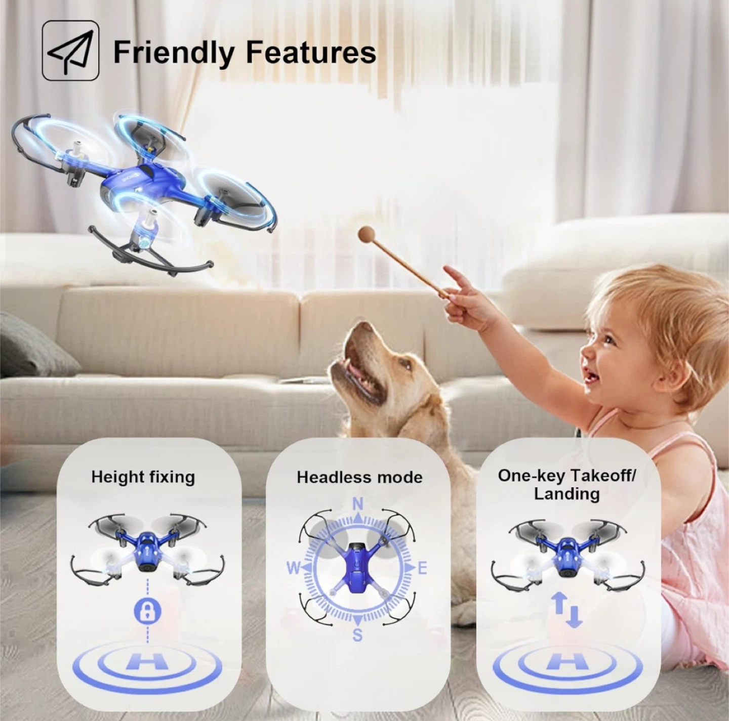 Blue Mini Drone with Remote Control - photo 2