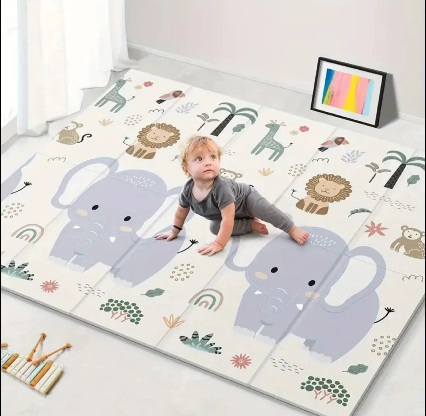 Double-Sided Design Baby Play Mat 79x71 in thumbnail