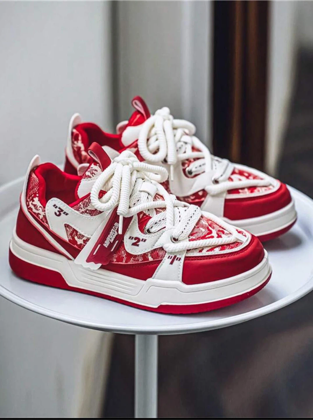 Red & White Fashion Sneakers - photo 2
