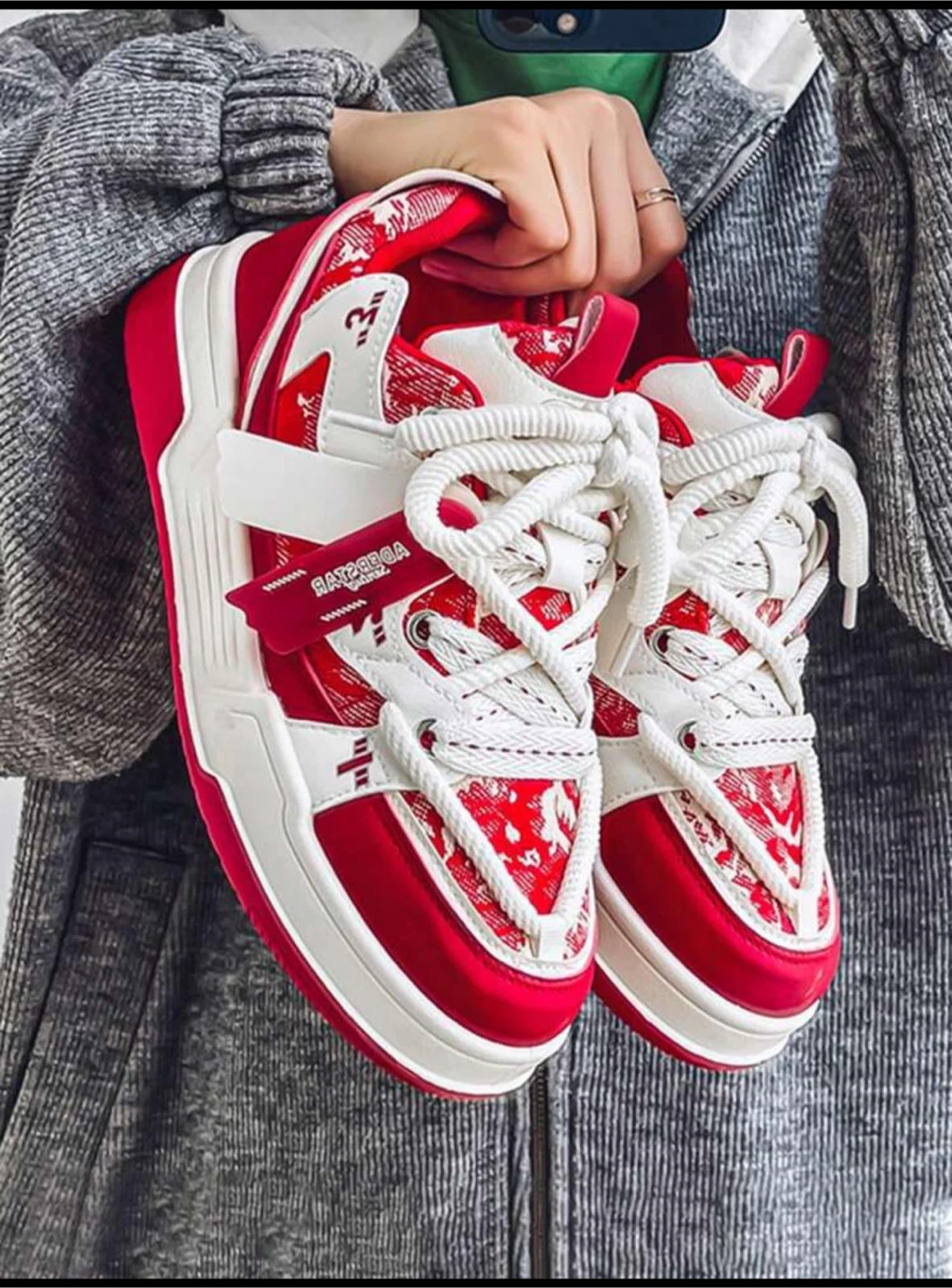 Red & White Fashion Sneakers