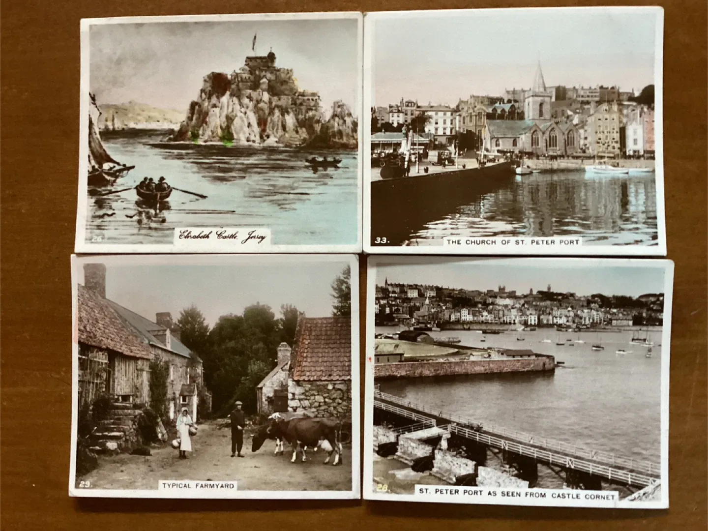 4  1938 Guernsey Alderney Sark Past & Present Cards thumbnail