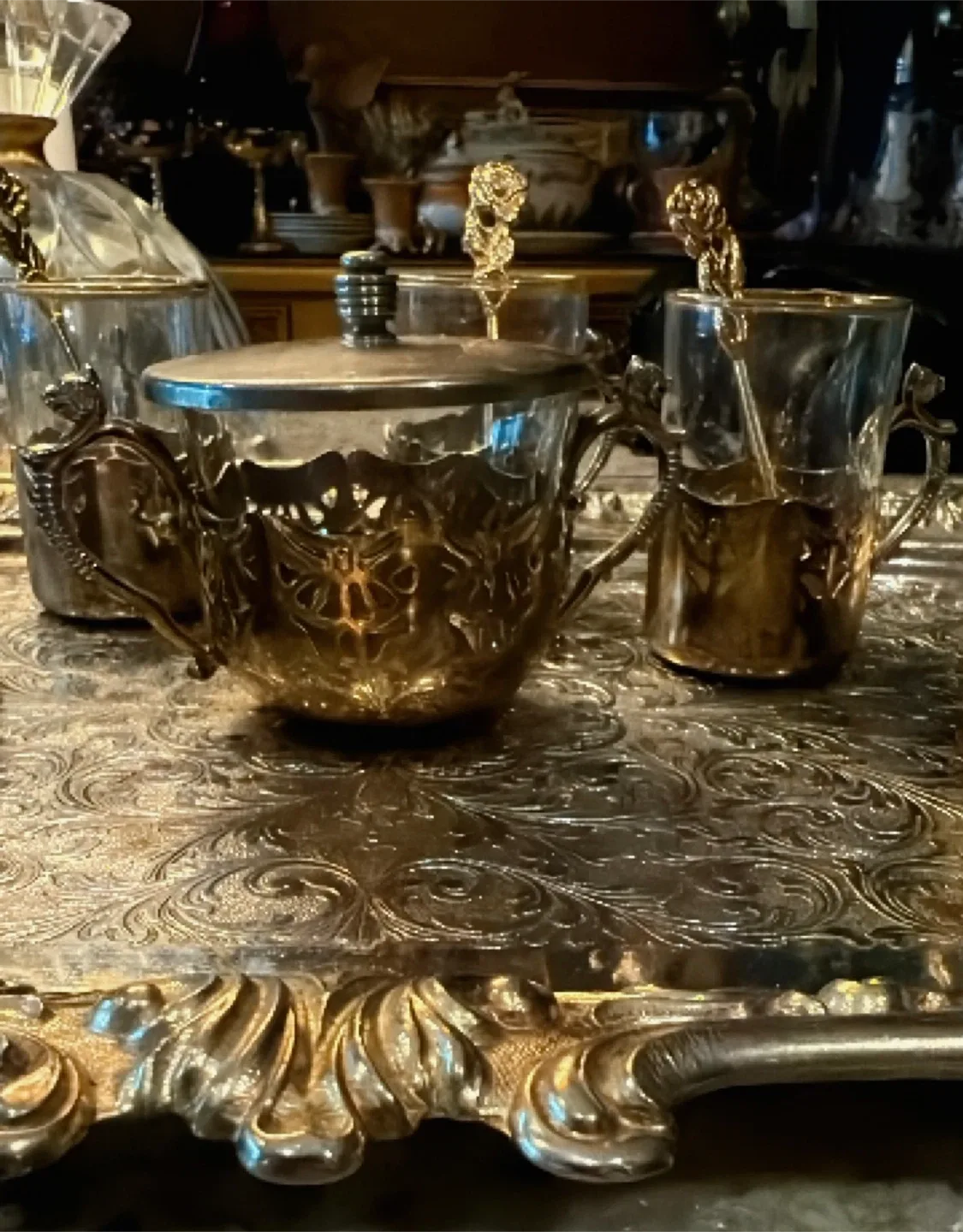 Vintage Silver/Gold Plated Tea Set image indicator(2)