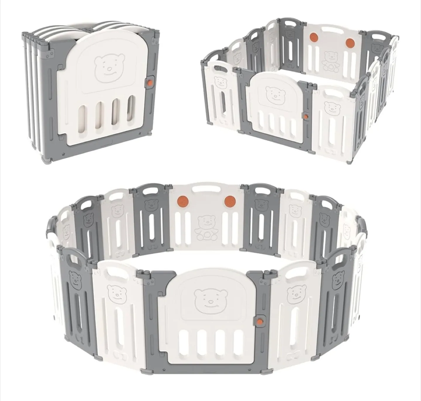 Baby Folding Play Pen - White/Grey image indicator(3)